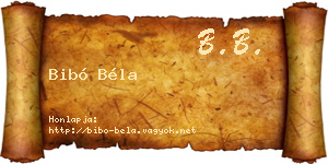 Bibó Béla névjegykártya
