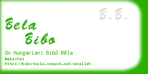 bela bibo business card