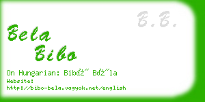 bela bibo business card